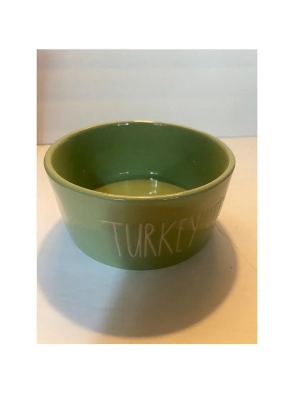 Rae Dunn Turkey Tester Etched Text Thanksgiving Ceramic Pet Bowl Serving Dish